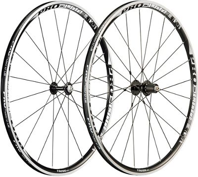Pro-Lite Merano A25W Alloy Road Wheelset - Black - White - Shimano, Black - White